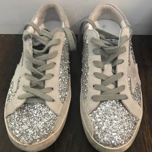 Golden G sneakers silver sequins
